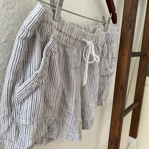 Stripped Linen Shorts